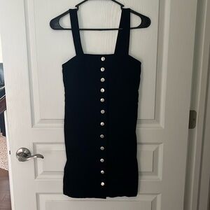 Small Black Dress with Silver Buttons top to bottom